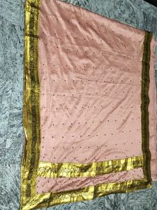 Elegant Pink & Gold Saree