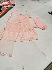 Elegant Peach Anarkali Suit with Dupatta