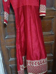 Navratri spl Red Embroidered Ethinic Gown