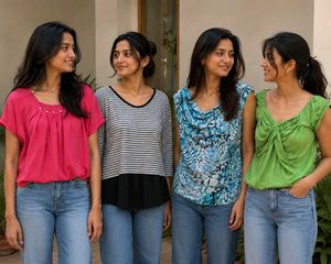 Set of 4 trendy tops