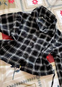 Classic Black & White Plaid Shirt