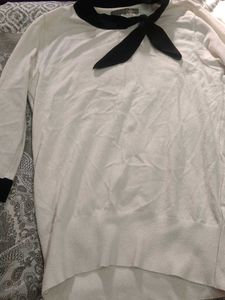 Elegant Bow-Tie Neck Sweater