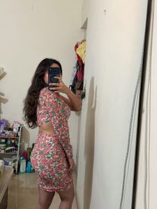 Floral One-Shoulder Mini Dress