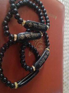 Om Namah Shivaya Black Beaded Bracelet