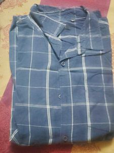 Men's Blue Plaid Shirt 3xl
