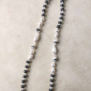 Elegant Pure Silver Mangalsutra with beaded chain