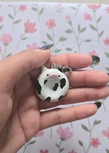 Cute Cow Worry Stone Charm Keychain/Accessory