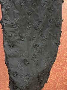 Black Embroidered Sleeveless Top