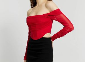 Chic Off-Shoulder Mesh corset Top