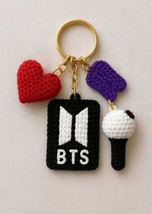 Handmade BTS Crochet Keychain Set