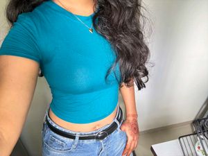 Teal Blue Crop Top