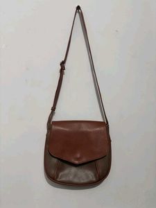 Brown Faux Leather Crossbody Bag