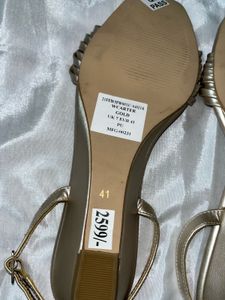 Stylish Golden Wedge Heels