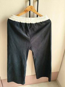Black wide leg low waist pants