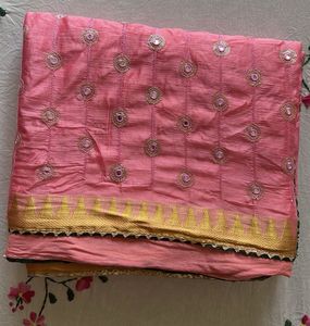 Pretty Pink sequin Work saree