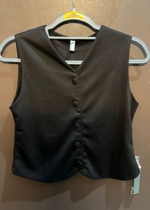 Chic Brown Sleeveless Vest Top