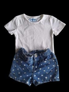 Denim Shorts & Tee Set