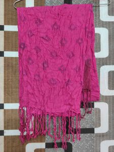 Vibrant Pink Scarf with Tassels