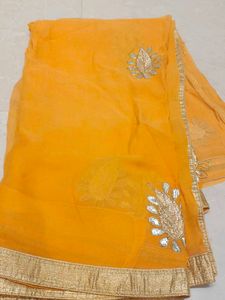 Vibrant Yellow Saree with Blouse