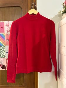 Red Mock Neck Sweater
