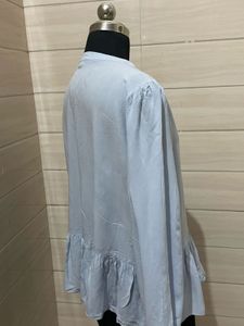 Light Blue Peplum Top