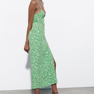 Zara New Celebs Bohemian Floral Midi Dress