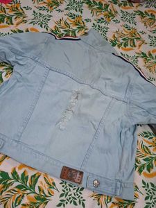 Light Wash Distressed Denim Jacket