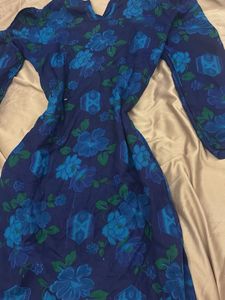 y2k Vintage Blue Floral kurti