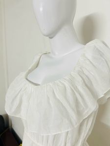 *transparent* White Ruffle Maxi
