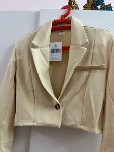 SALE - Cropped Beige Blazer Jacket