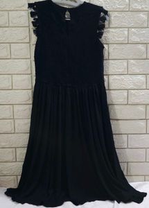 Whistles Black Sleeveless Pleated Dress