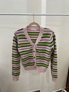 Multicoloured Striped Knit Cardigan