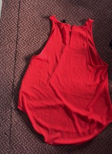 Vibrant Red Sleeveless Top