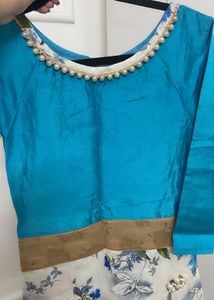 Beautiful Sky Blue Floral Print Kurta