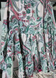 Boho Paisley Print Tiered Kurta