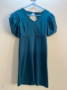 Teal Bodycon Backless Dress