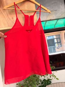 Vibrant Red Spaghetti Strap Top