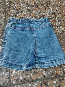 Cute Orange Printed Top and Denim Shorts Set