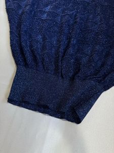 Sparkly navy blue knit top