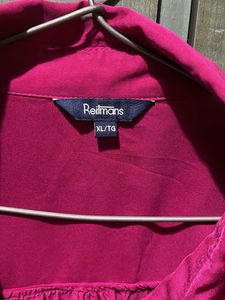 Magenta Satin Button-Up Shirt