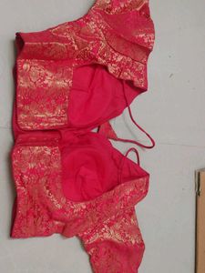 Red &amp; Gold Brocade Blouse