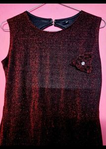 Maroon sparkling gown with bead detailing