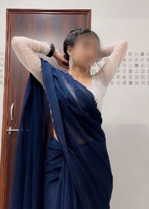 Elegant Blue Saree with Shimmer Blouse