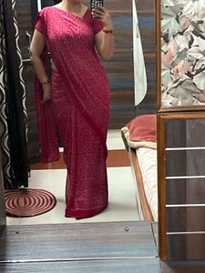 Elegant Red Floral Saree