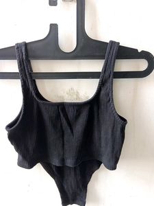 Ribbed Black Tank Top