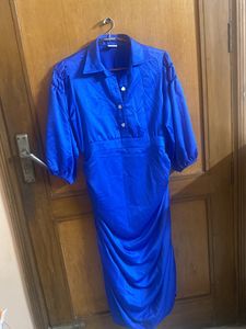 Designer Blue Bodycon Dress Size L