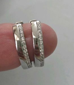 Sparkling Hoop Earrings 925 silver BrandNew