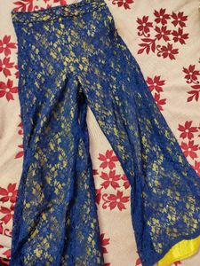 Designer Blue palazzo jacket set