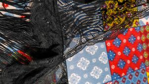 Black Lace Fringe Bralette extra large