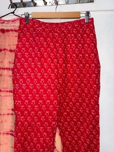 Red Floral Anarkali with Dupatta